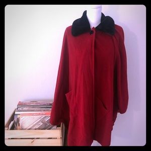 Red faux fur cape